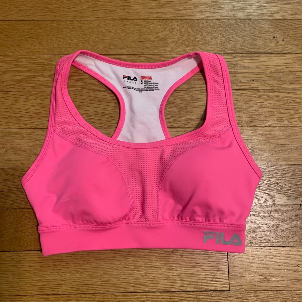 Pink Fila sports bra